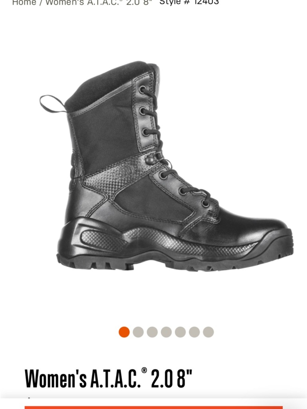 5.11 Women's A.T.A.C.® 2.0 8" boots - Picture 6 of 9